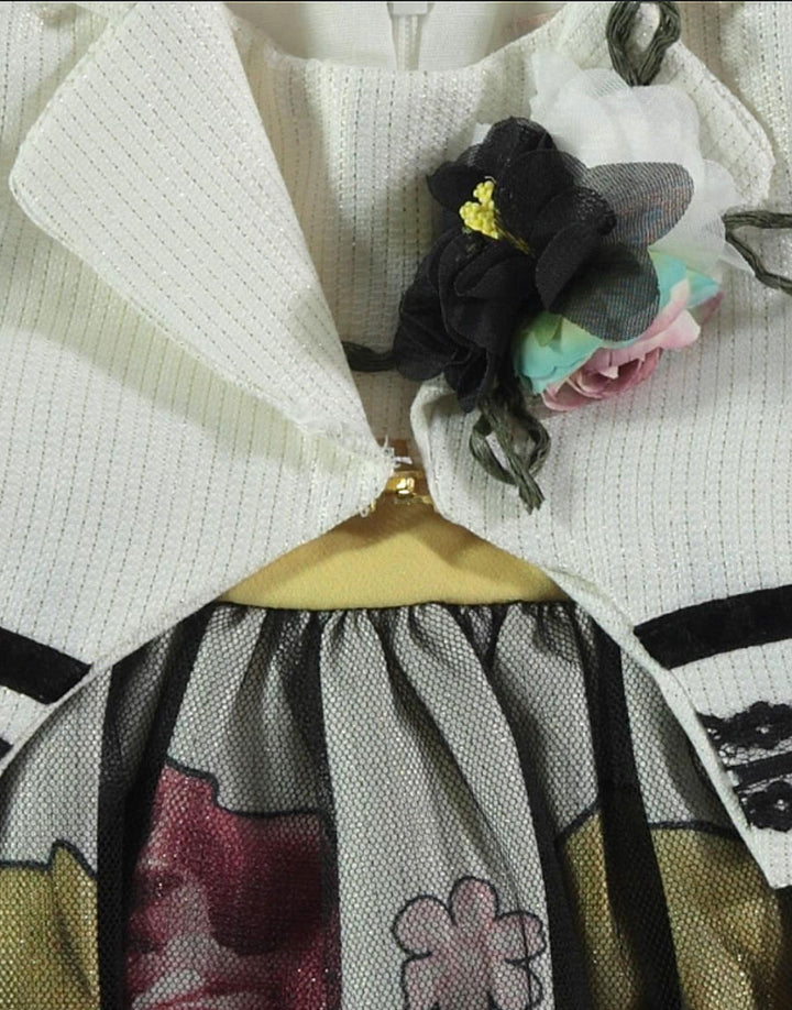 Elegant baby girl dress and jacket set, detail