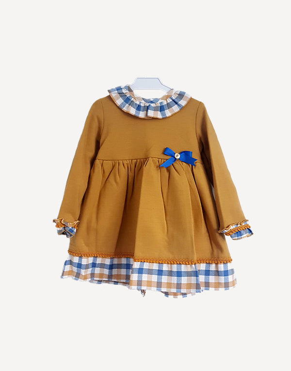 Molly mustard gingham dress, front