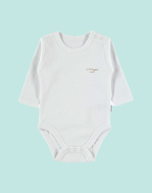 Organic cotton sleepsuit, white