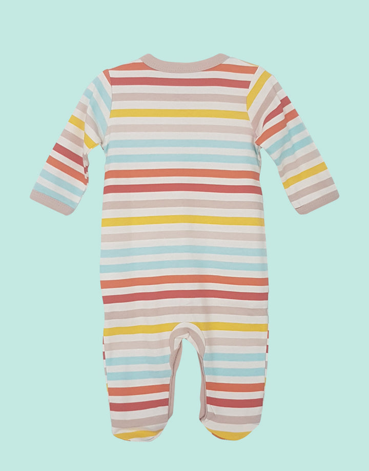 Rainbow unisex babygrow and blanket gift set, back