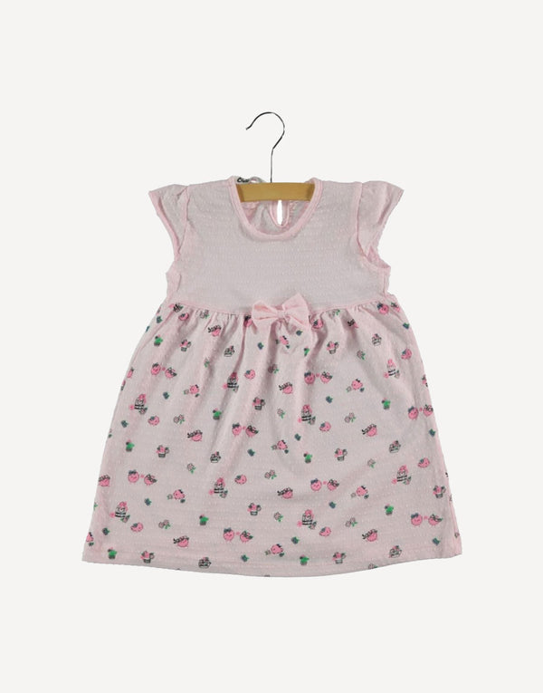 Soft pink summer dress, front